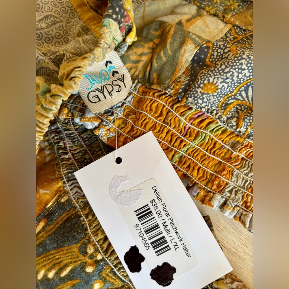 Patchwork Boho halter top NWT by Jaded Gypsy - Picture 8 of 9